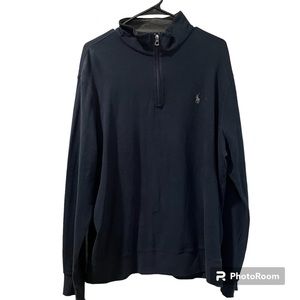 Polo Ralph Lauren Large Navy Quarter Zip Lightweight Pullover New Without Tags